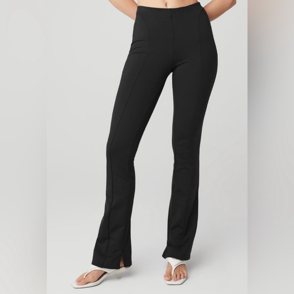 Alo High-Waist Zip It Flare Leggings Black Medium $138 Retail